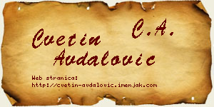 Cvetin Avdalović vizit kartica